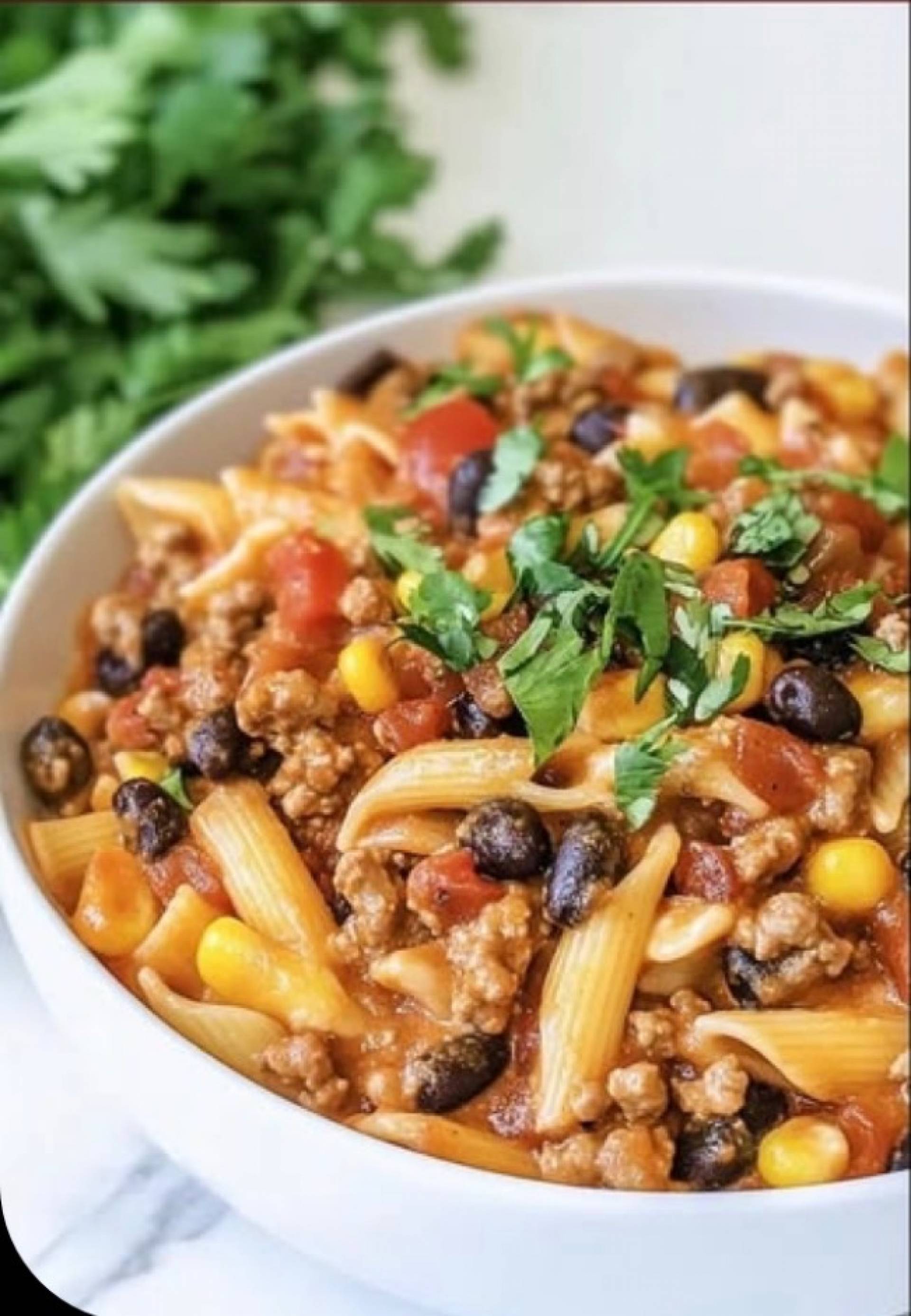 Beef Taco pasta Bowl