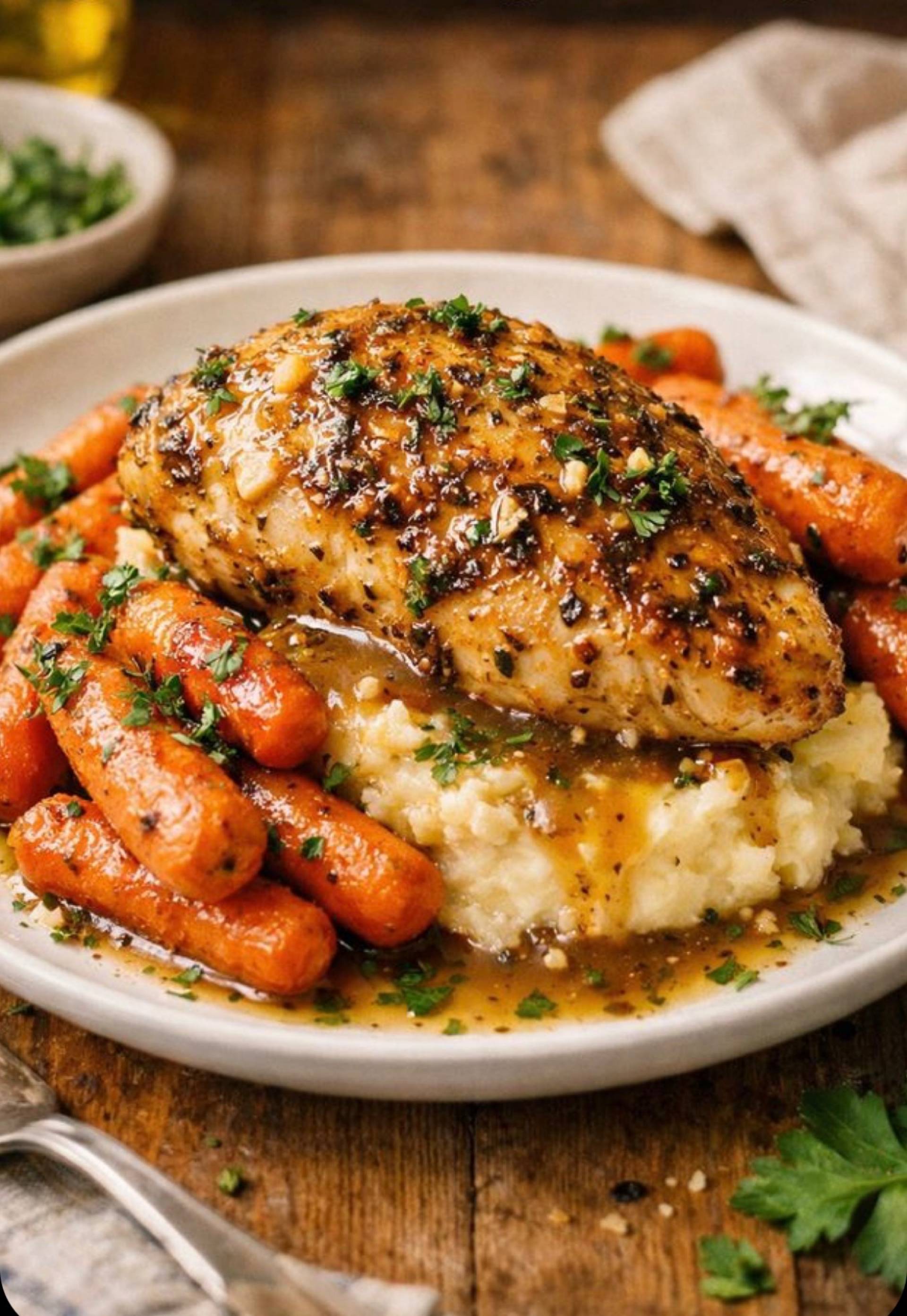 Garlic Chicken Mash & Carrots