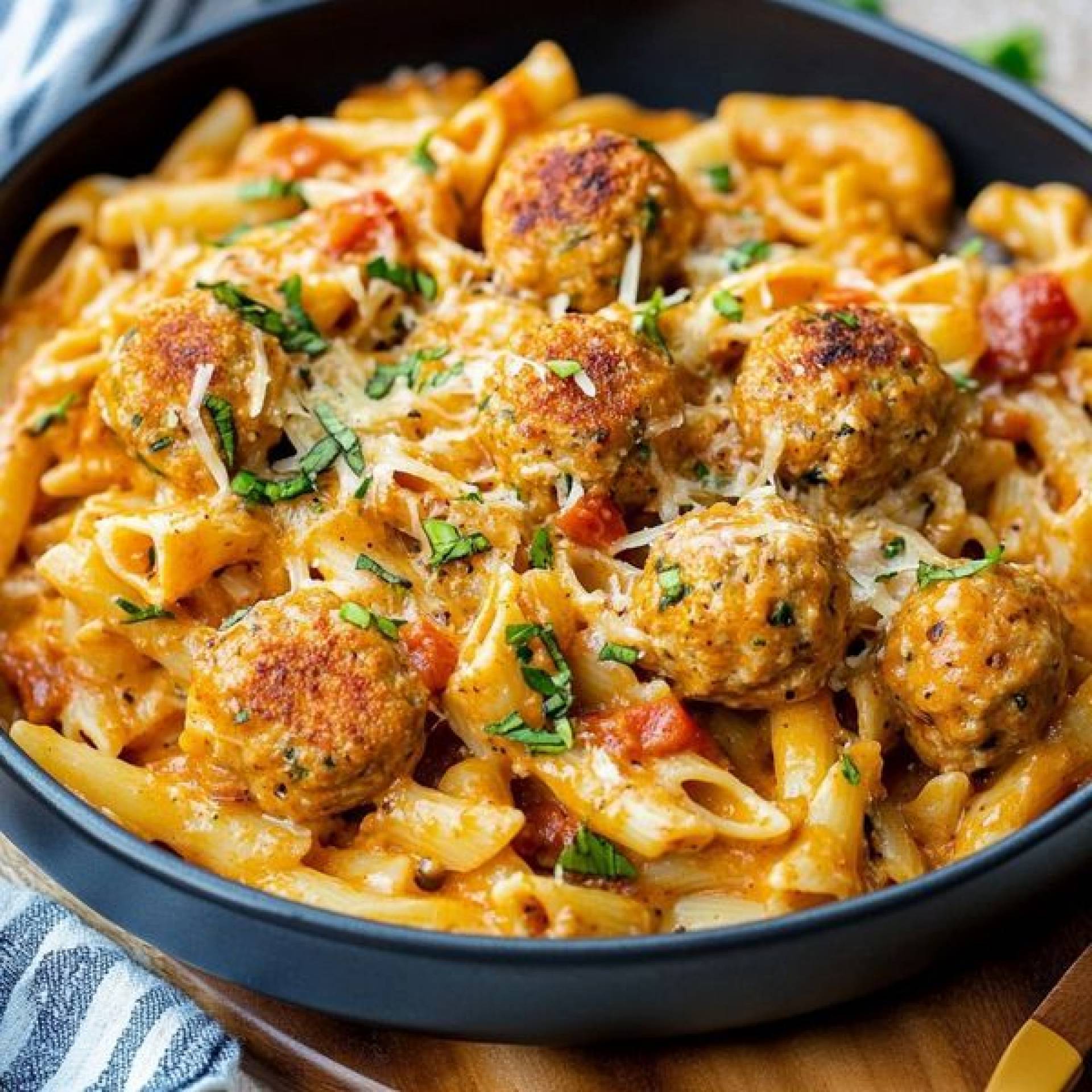 Cajun Beef Meatballs & pasta- LOW CARB
