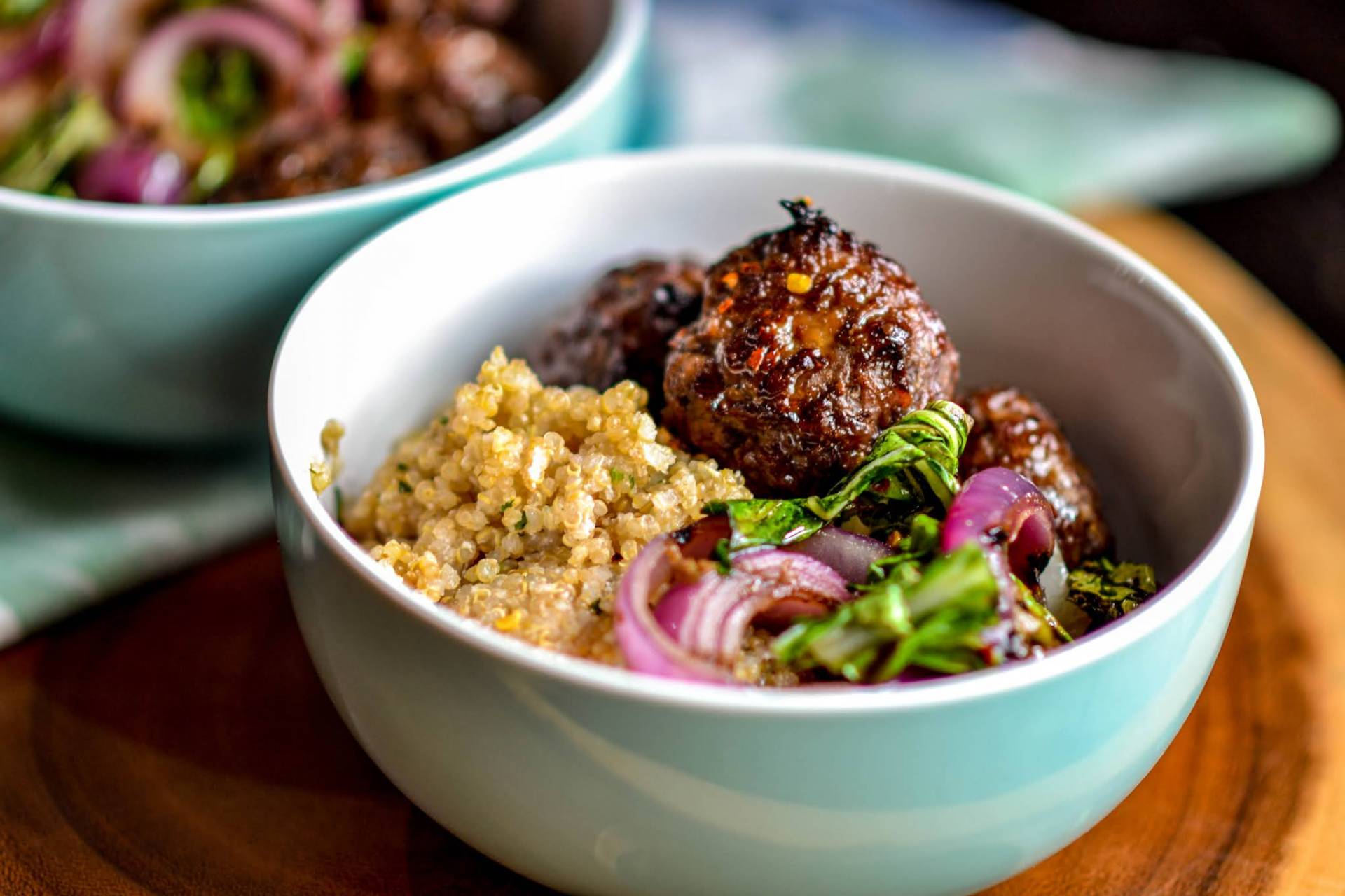 Asian meatballs & quinoa- LOW CARB