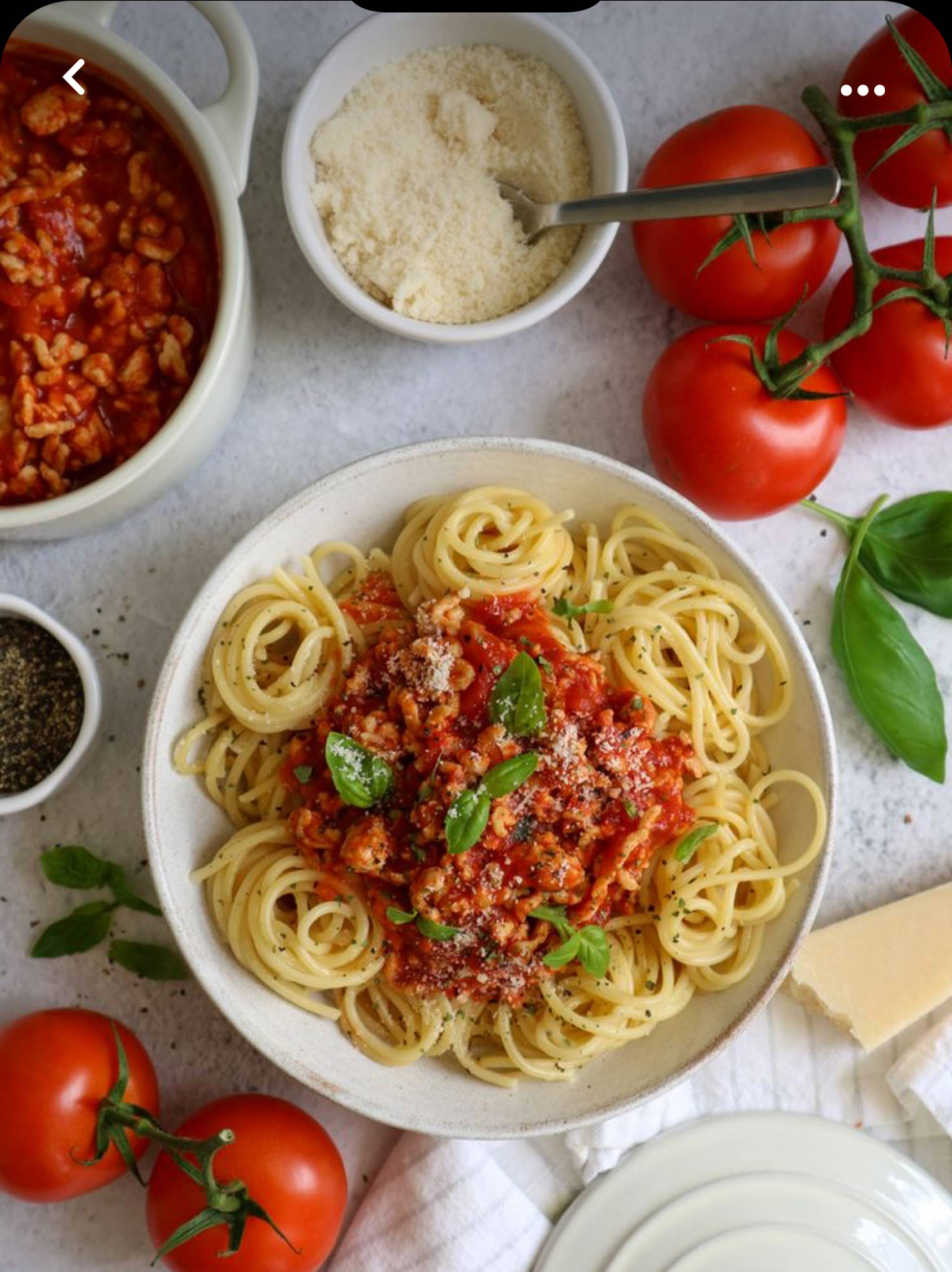 Ground Chicken Tomato pasta