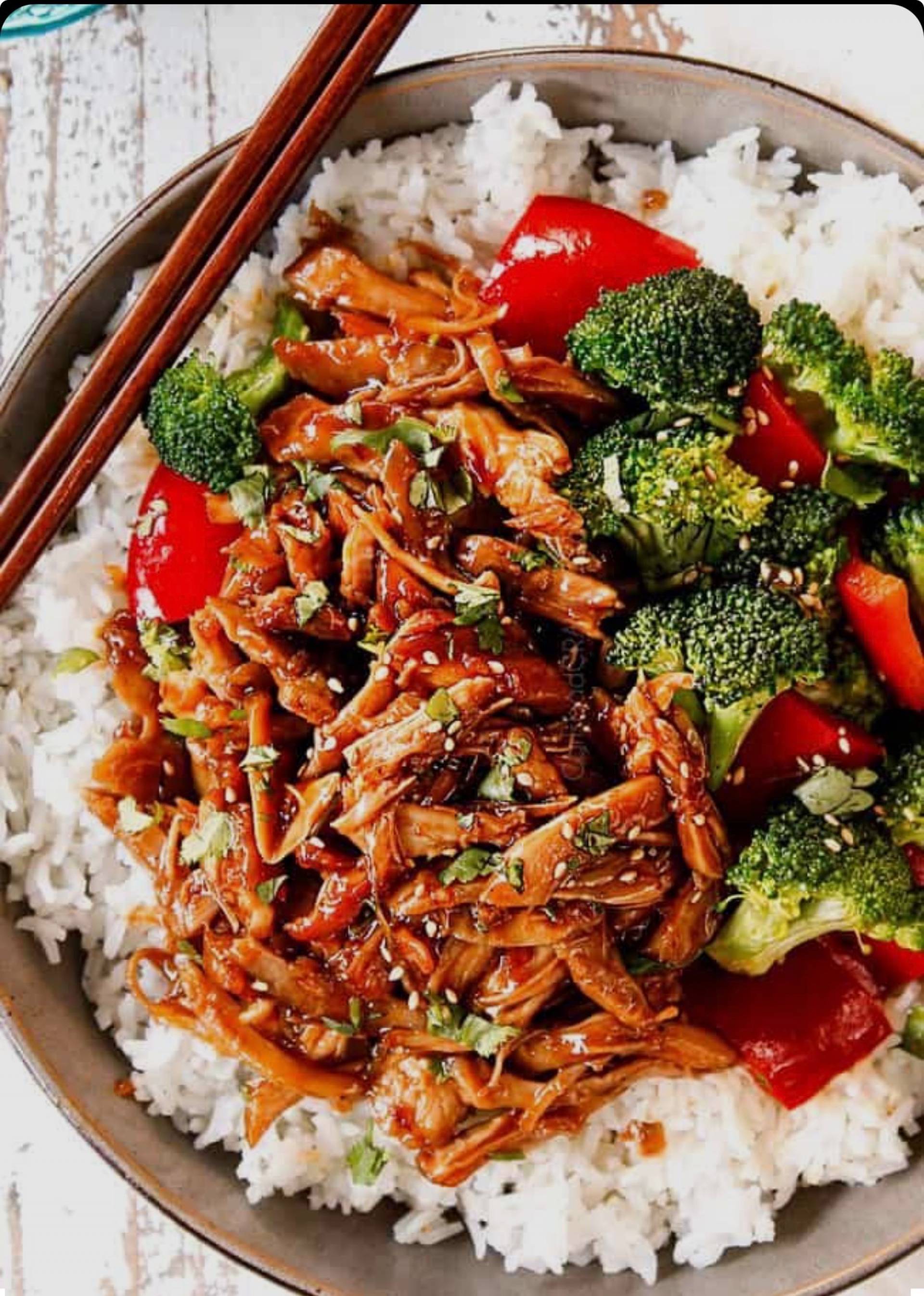 Honey garlic shredded chicken