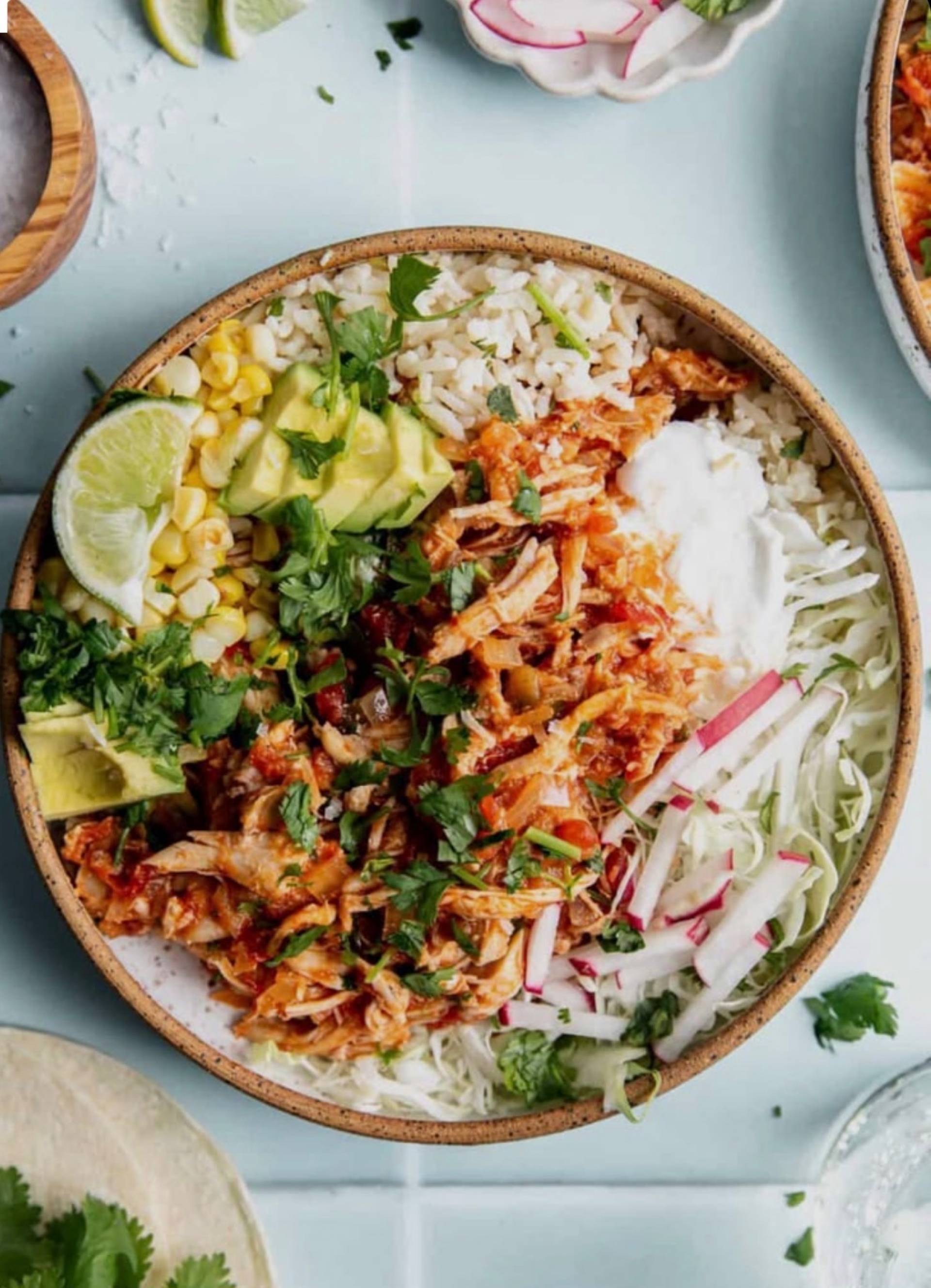 Shredded Chicken Taco bowl